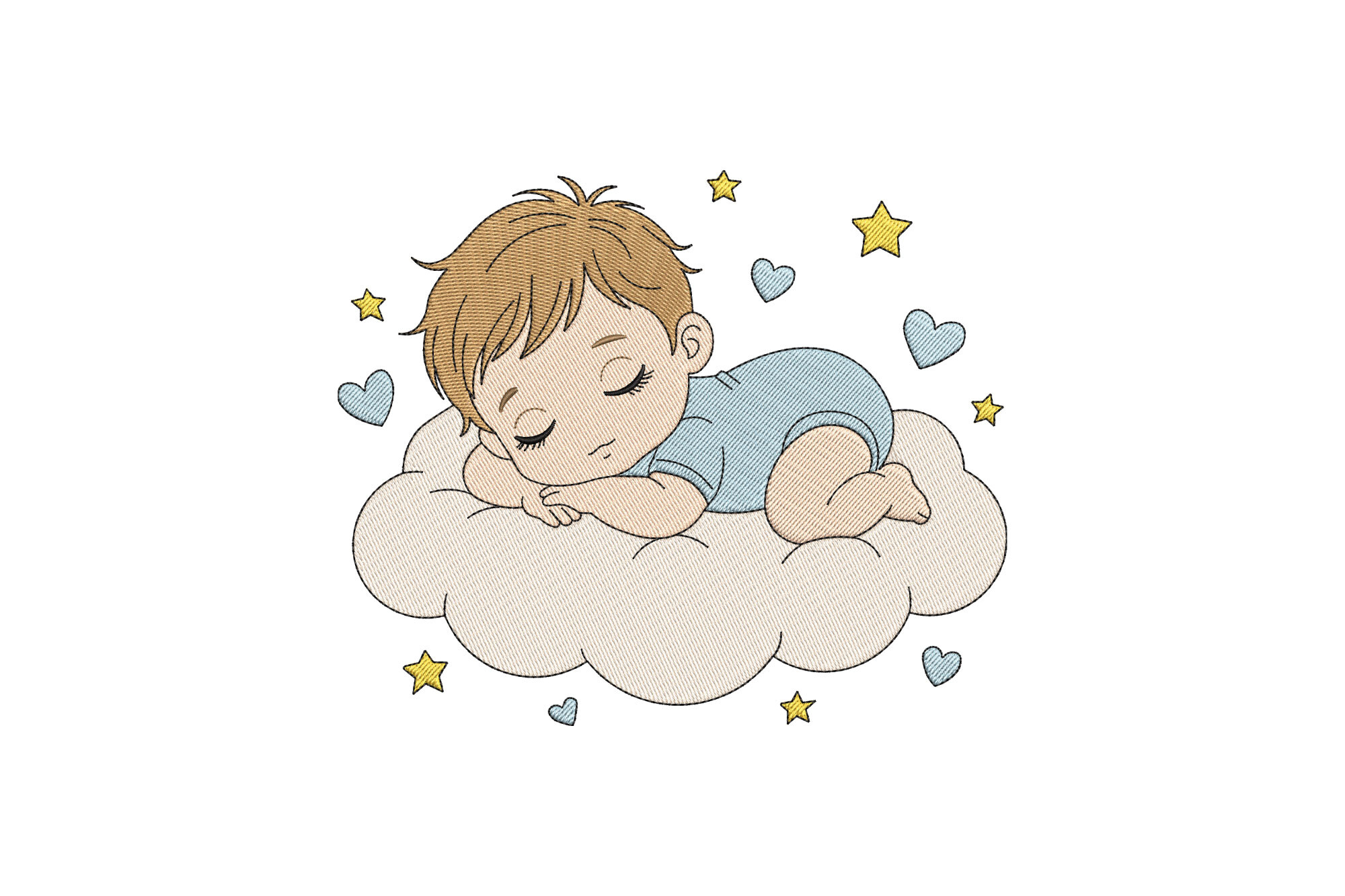 Baby Boy Sleeping on a Cloud