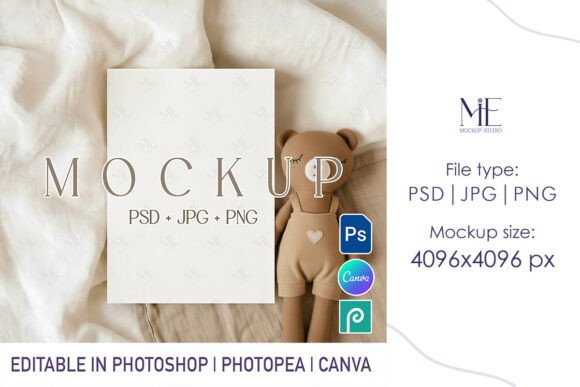 Baby Shower Invitation Mockup Graphic Product Mockups By Mie Mockup Studio