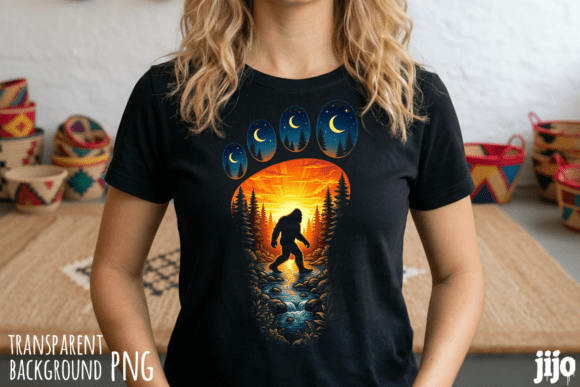 Bigfoot Sasquatch Nature Outdoors PNG Gráfico Designs de Camisetas Por jijopero