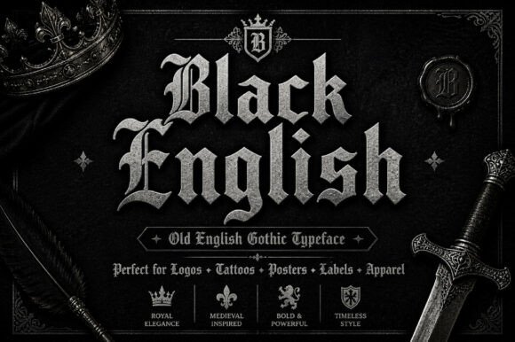 Preview specimen of Black English blackletter font