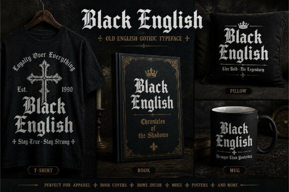 Black English Font - Preview 2