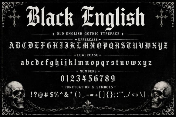 Black English Font - Preview 3