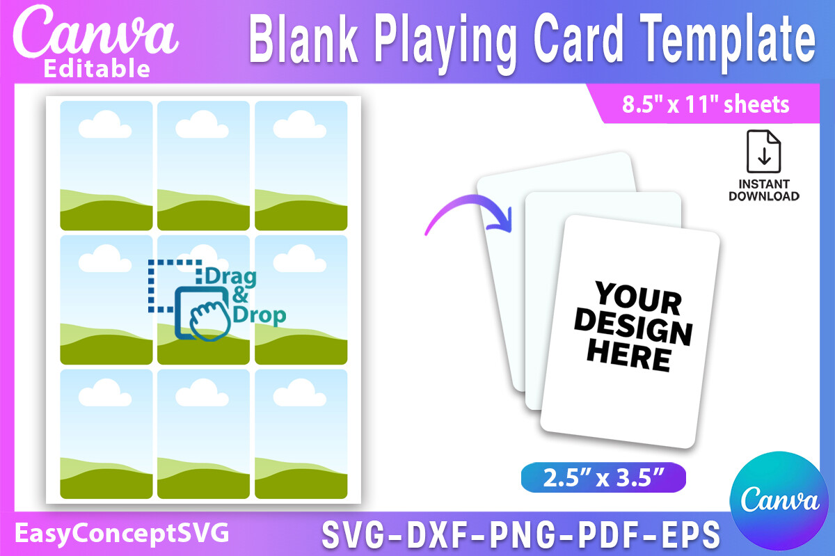 Blank Playing Card Canva Template Graphic by PixelTemplix · Creative