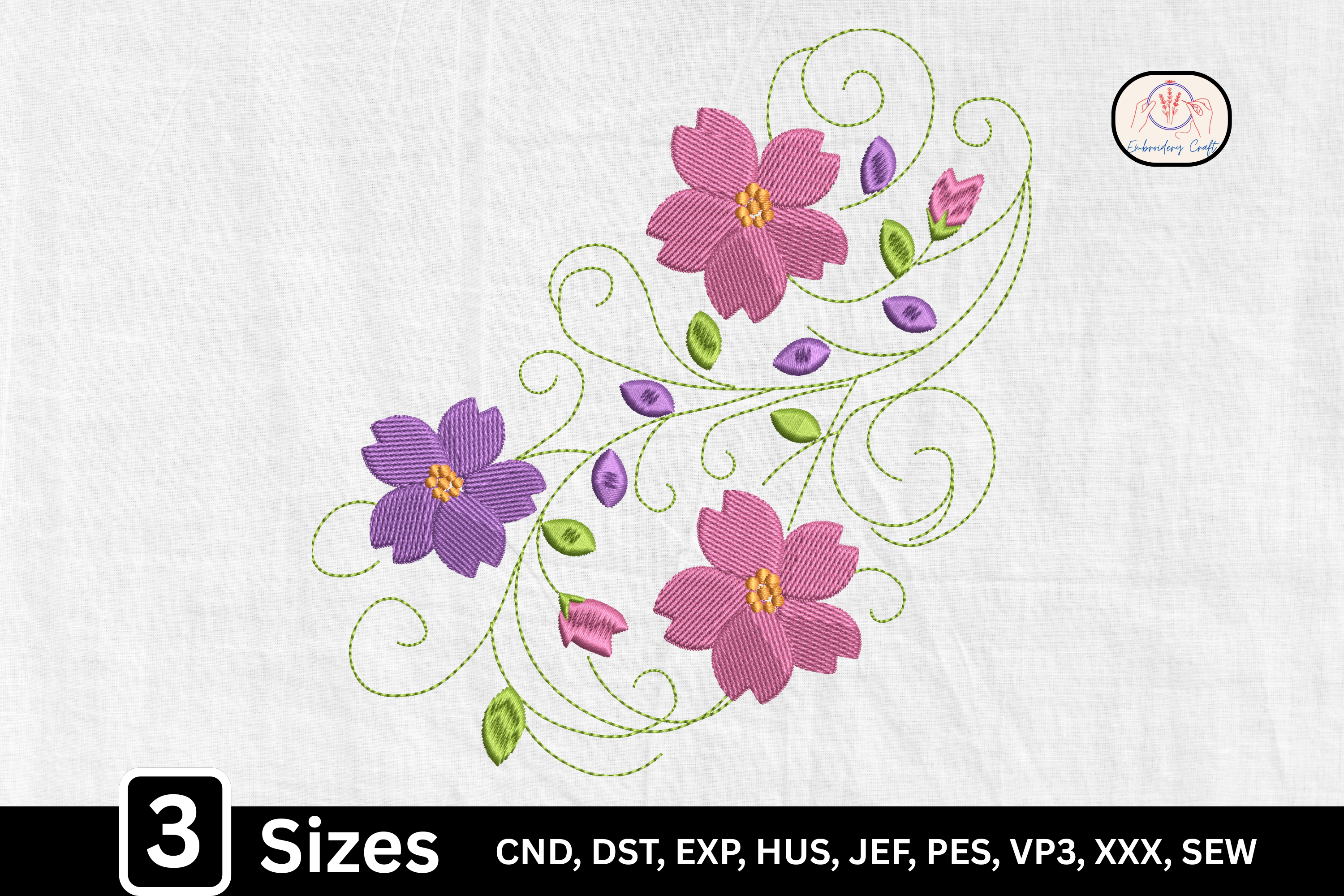 Botanical Floral Pink Purple