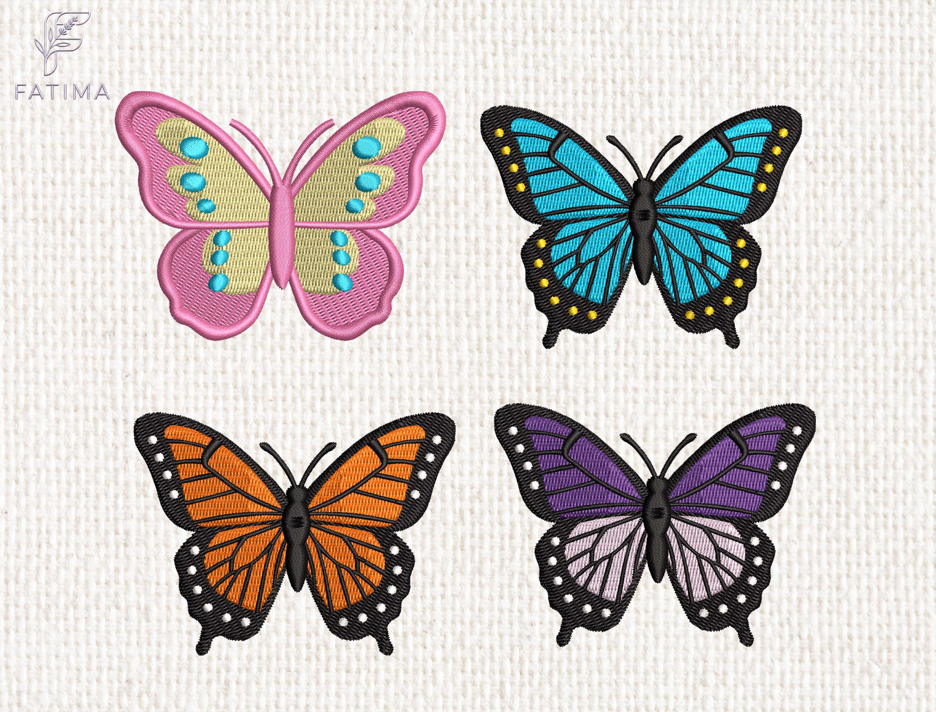 Butterfly Patch Embroidery Design Set
