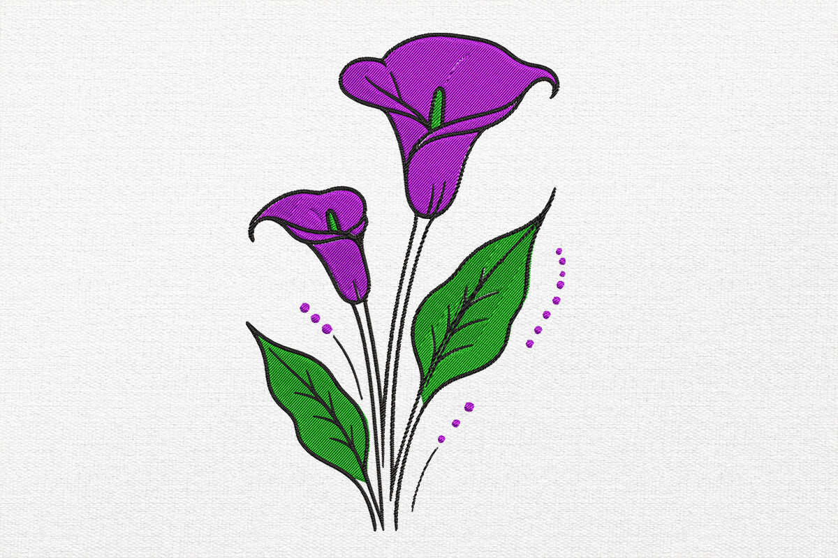 Calla Lily Embroidery Flower Design