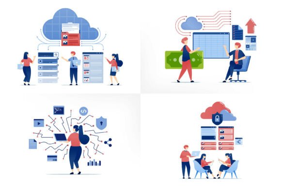 Cloud Data Security And Work System Graphics