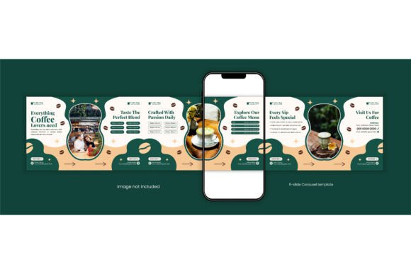 Preview of Coffee Shop Promotion Carousel Template coffee shop social media template