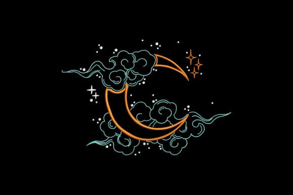 Crescent Moon and Cloud