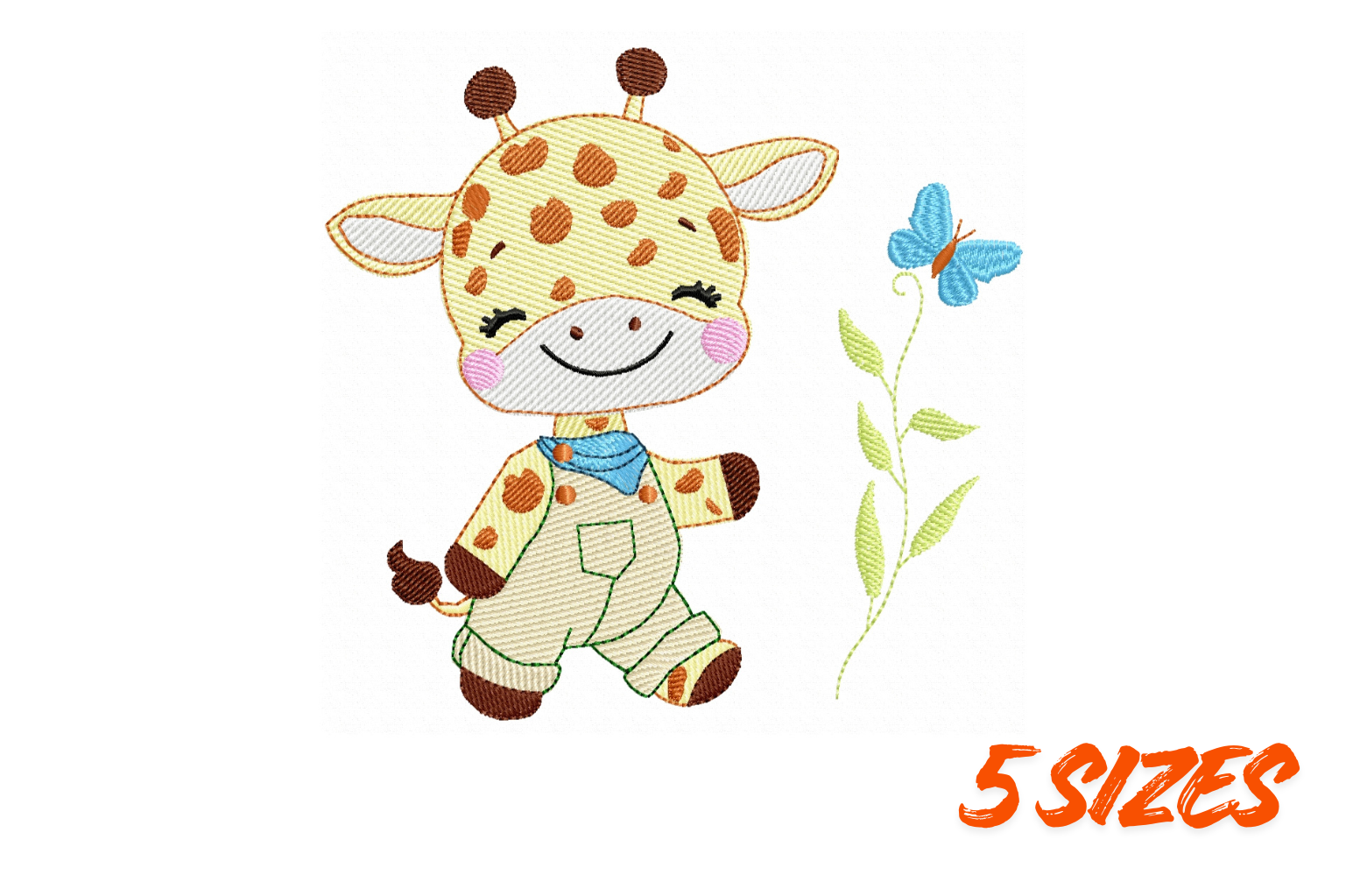 Cute Baby Giraffe Embroidery Design