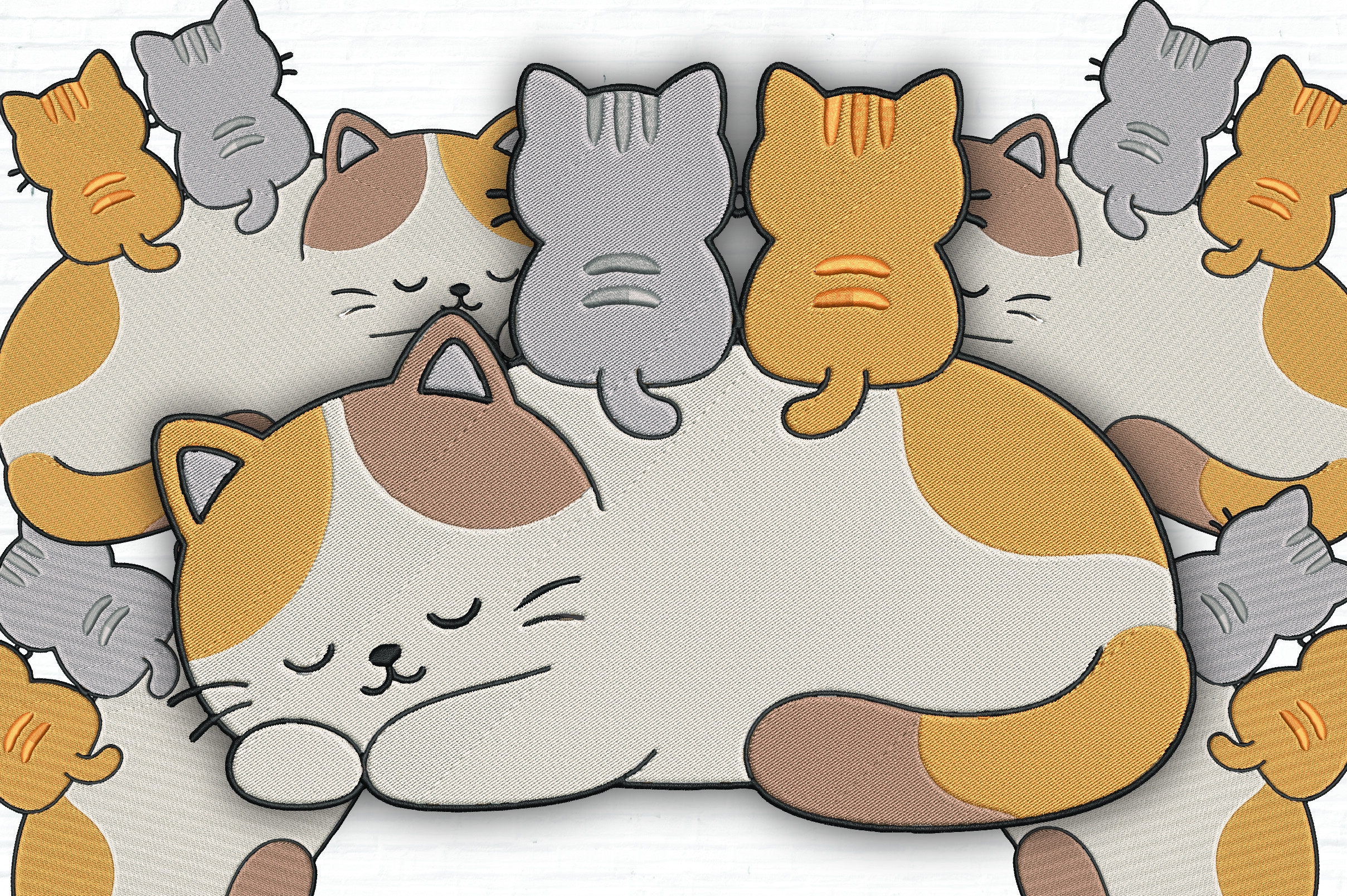 Cute Cat Embroidery Design
