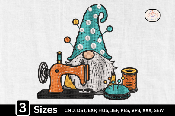 Cute Craft Sewing Machine Gnome