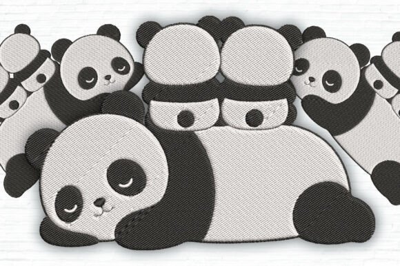 Cute Panda Embroidery Design