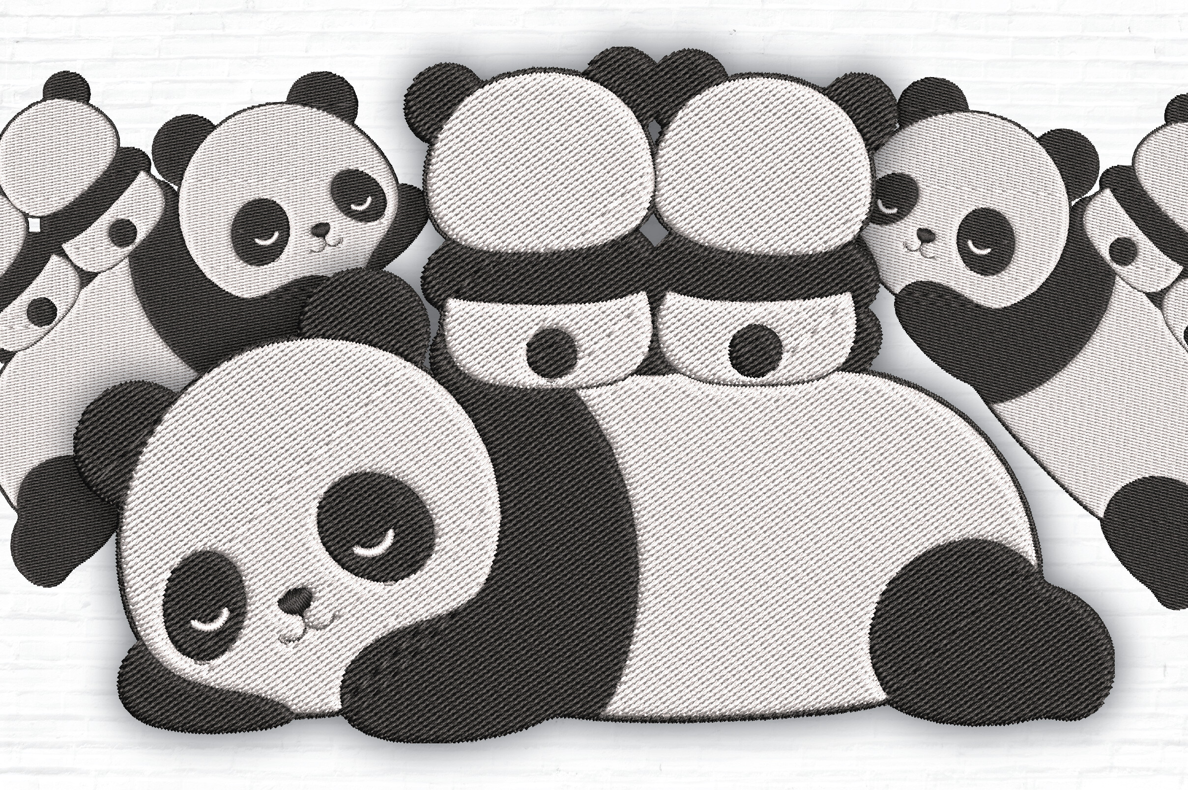 Cute Panda Embroidery Design