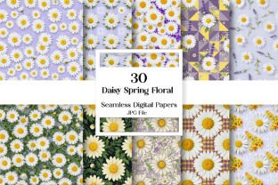 Daisy Spring Floral Seamless Patterns Graphic by Vintage · Creative Fabrica