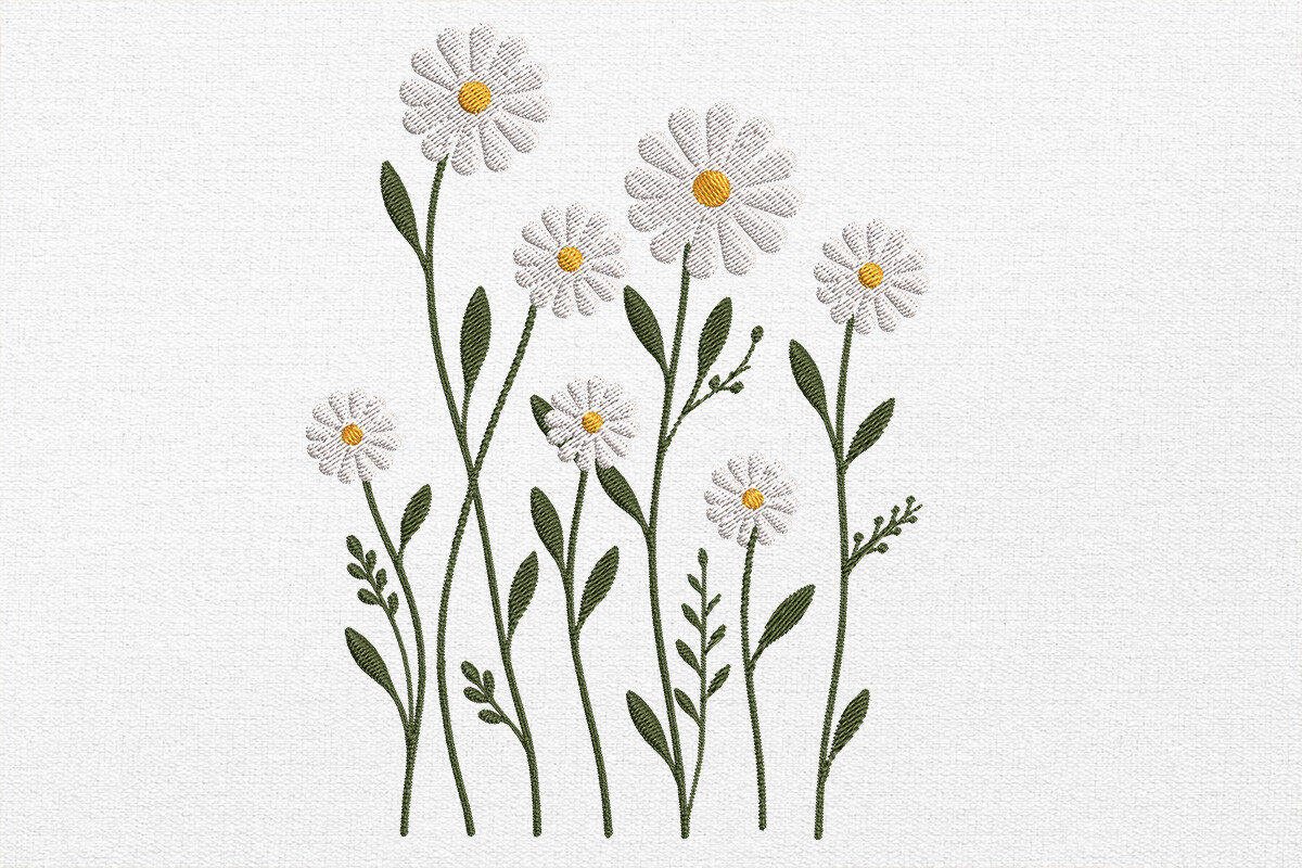 Daisy Flower Embroidery Design
