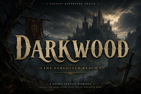 Darkwood Font PNG with transparent background - Preview 1