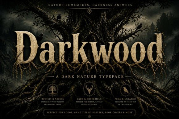 Darkwood Font PNG with transparent background - Preview 2