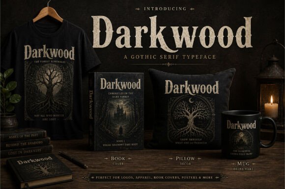 Darkwood Font PNG with transparent background - Preview 3