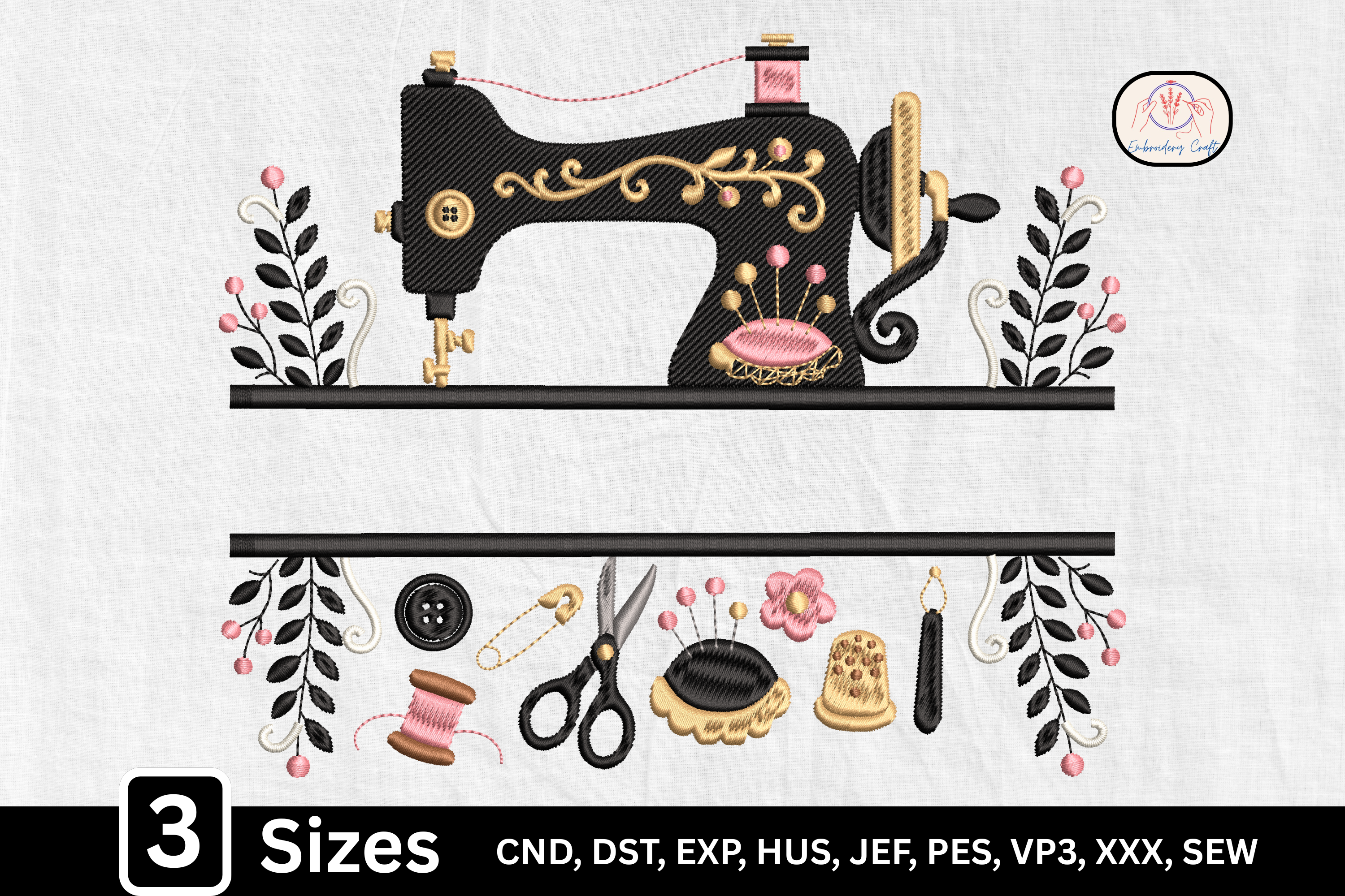 Elegant Black Sewing Machine