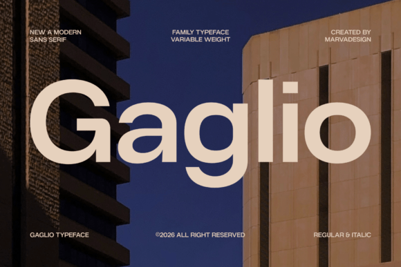 Preview specimen of Gaglio sans serif font