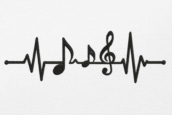 Heartbeat Embroidery Design