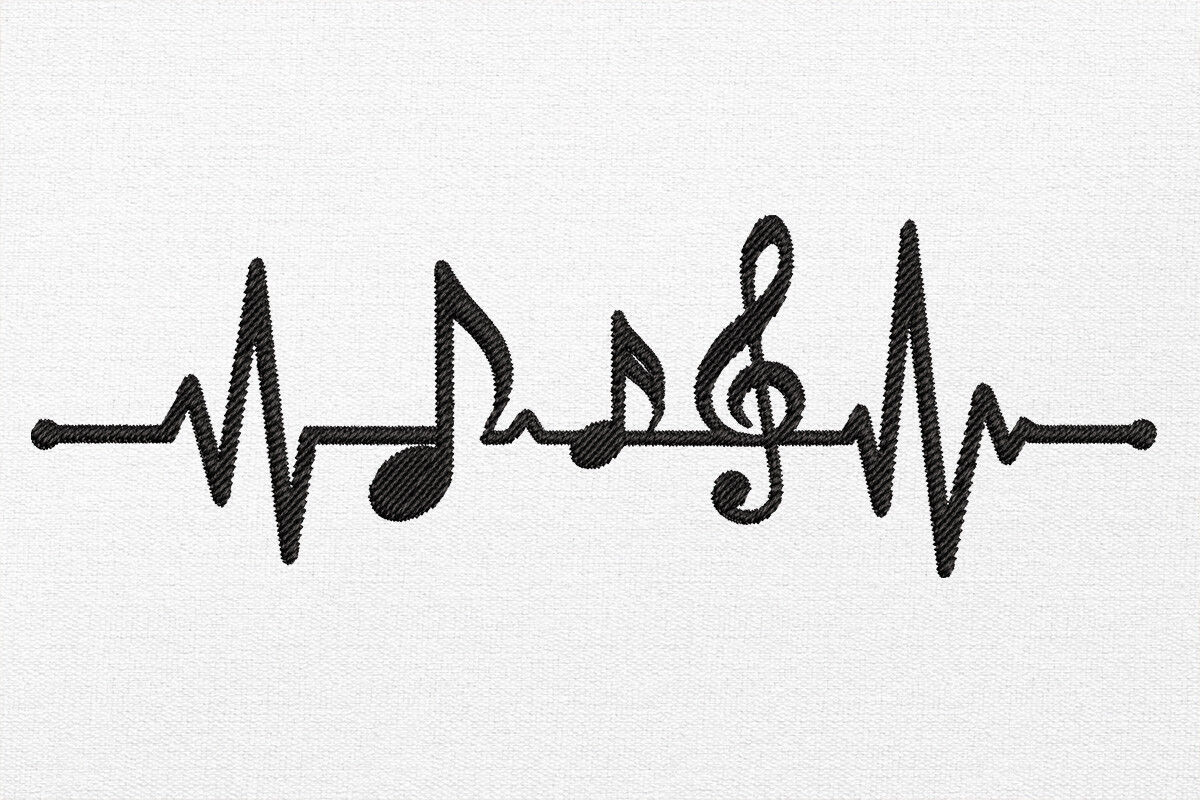 Heartbeat Embroidery Design