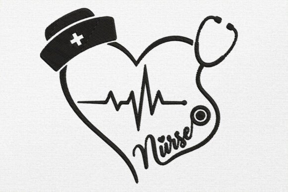 Heartbeat Embroidery Design