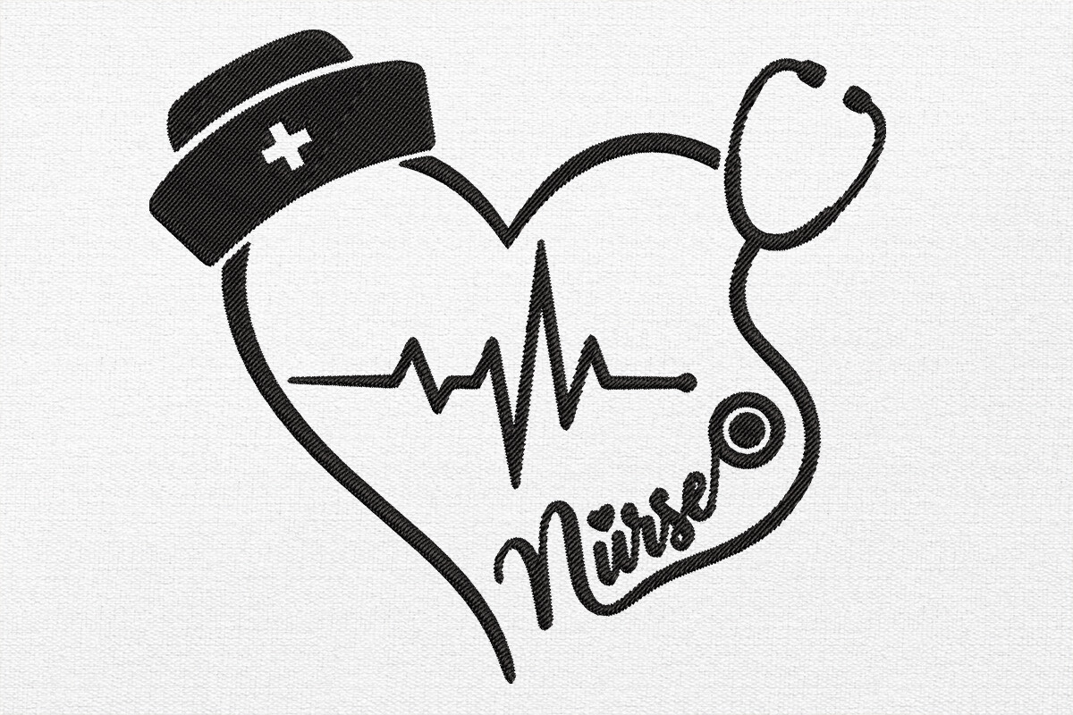 Heartbeat Embroidery Design
