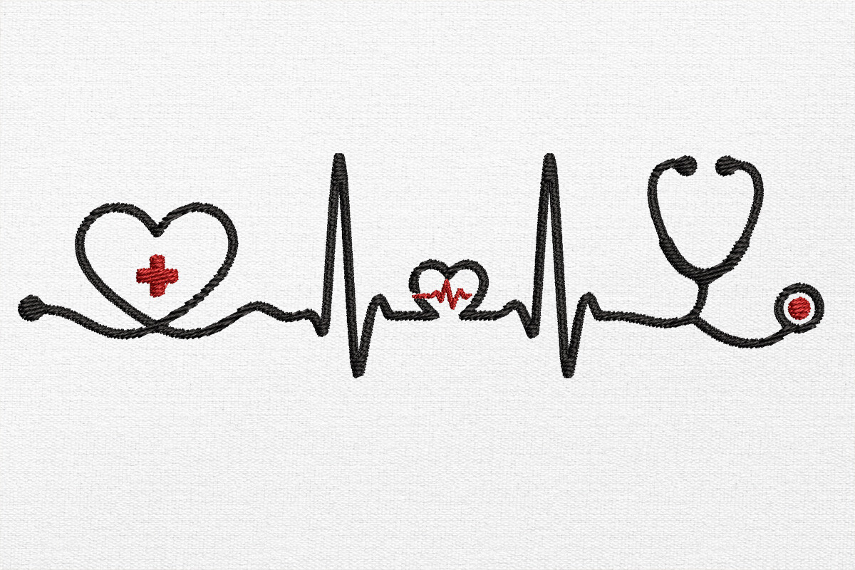 Heartbeat Embroidery Design