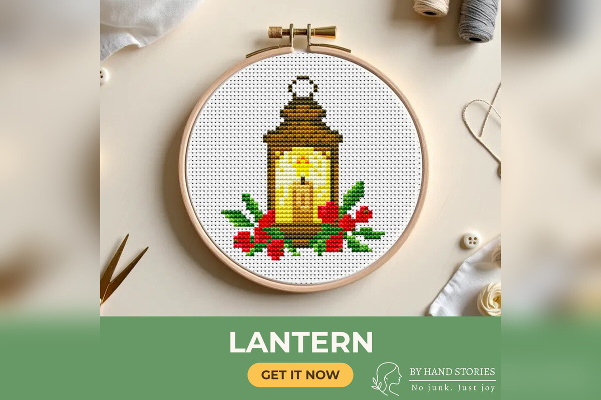 Lantern Cross Stitch Pattern PDF