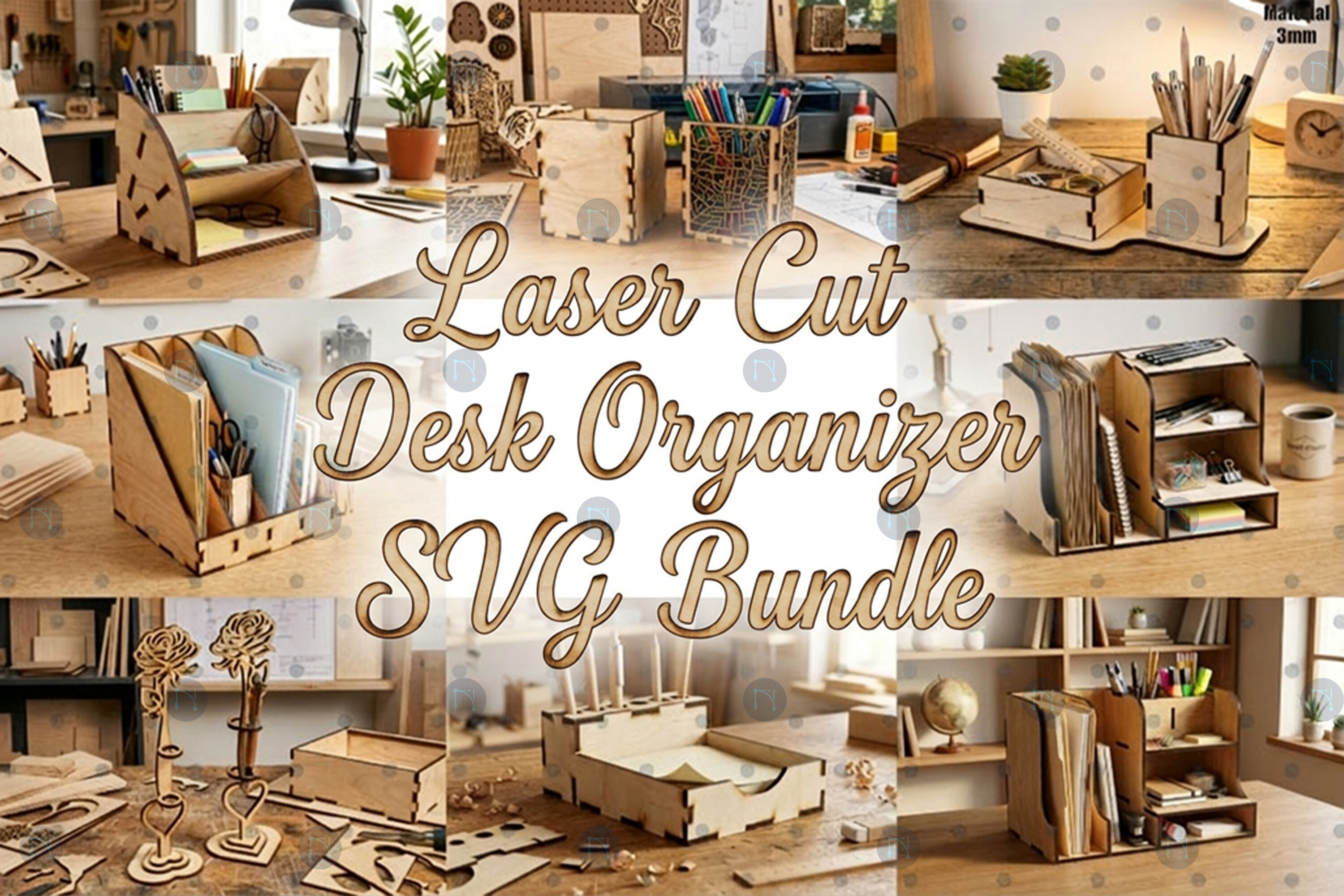 Laser Cut Desk Organizer SVG Bundle