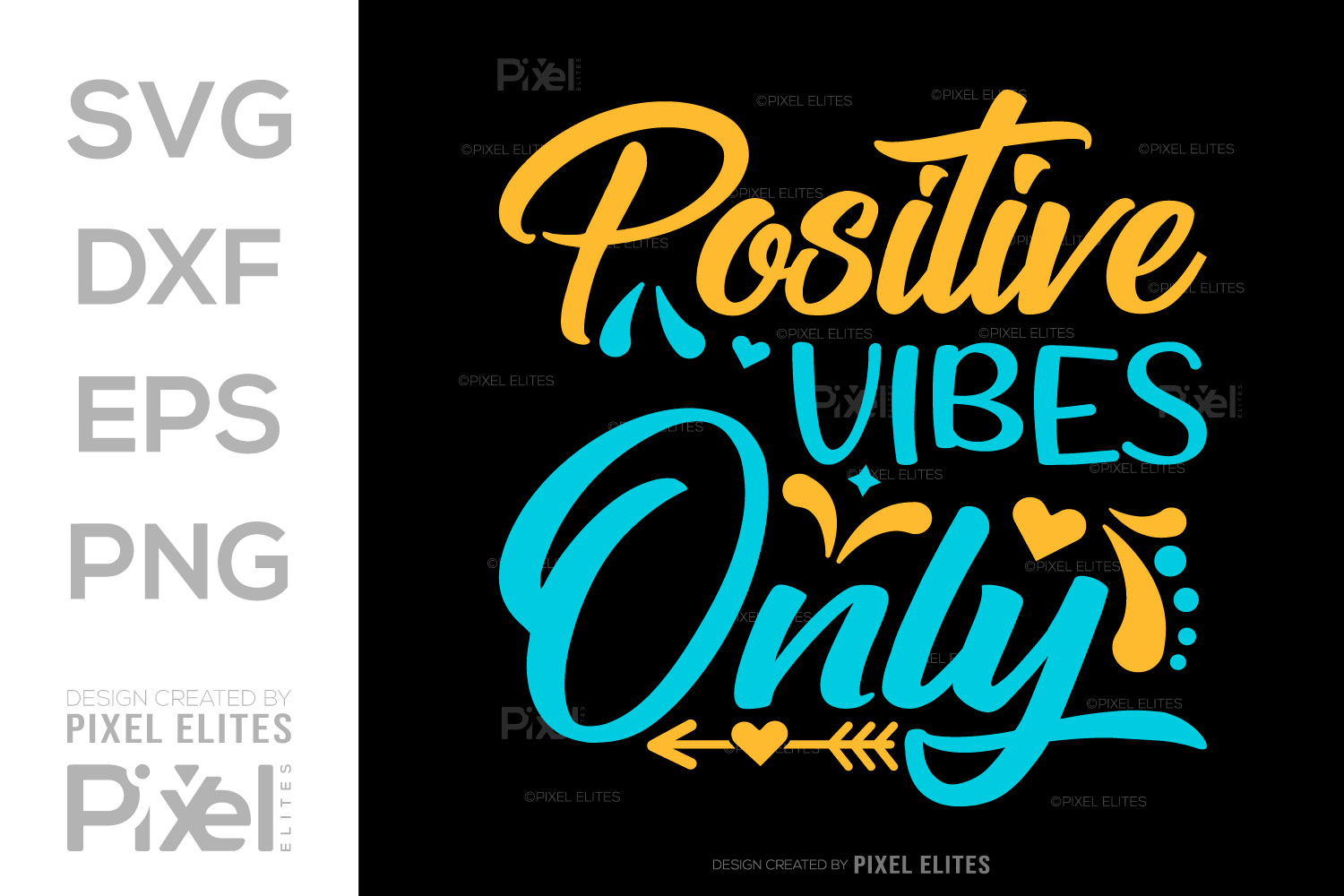 Positive Vibes Only SVG Cut File Graphic by Pixel Elites · Creative Fabrica