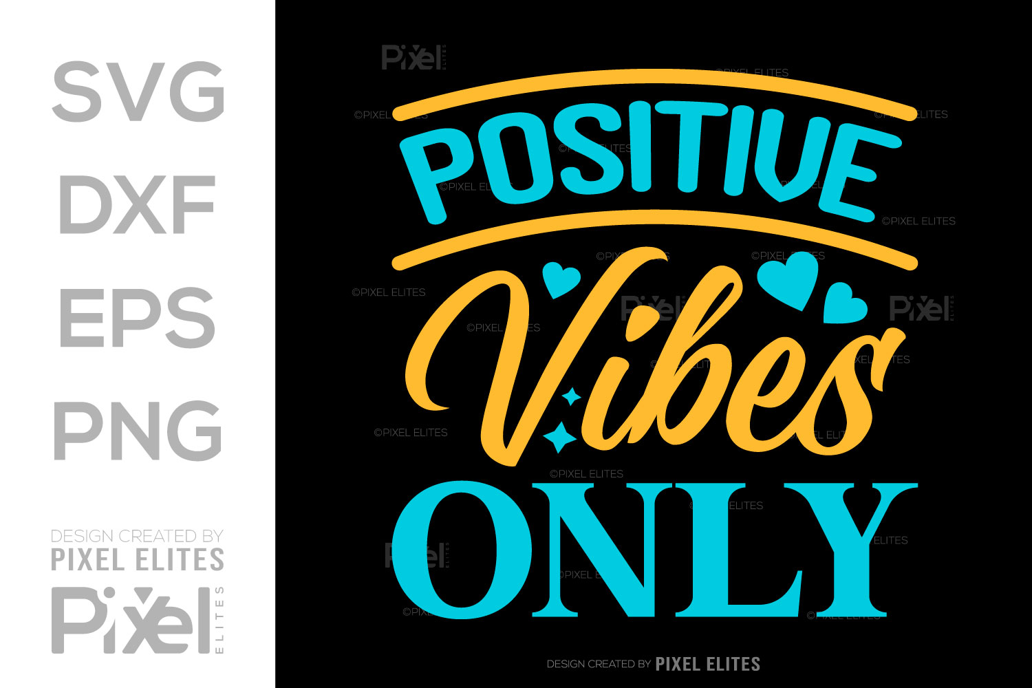 Positive Vibes Only SVG Cut File Graphic by Pixel Elites · Creative Fabrica
