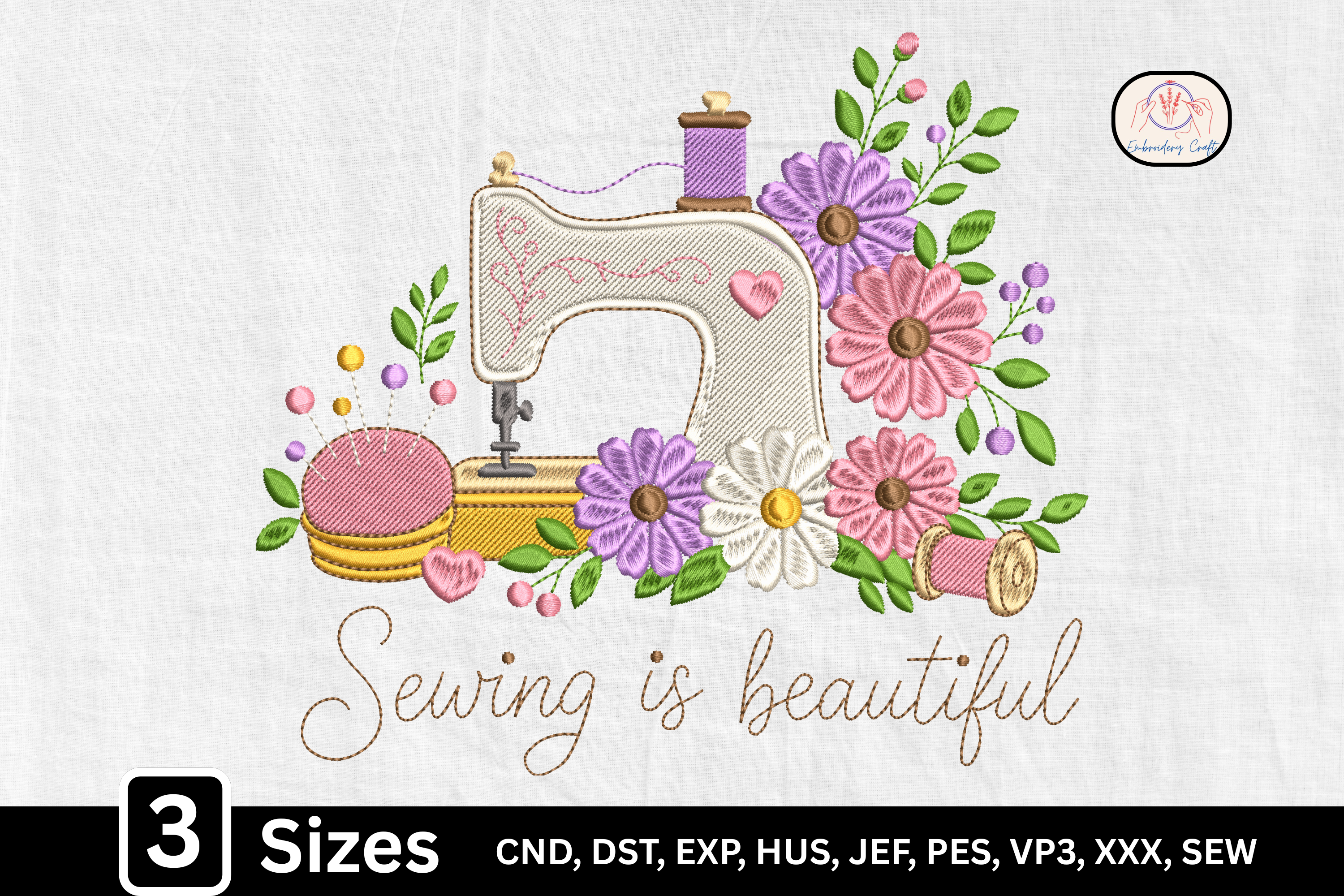 Quilting Floral Sewing Machine
