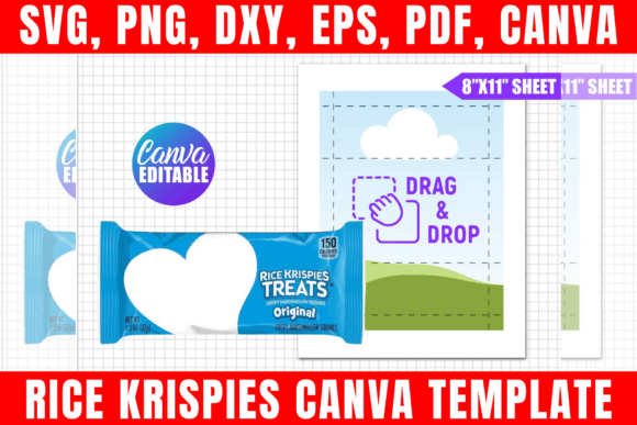 Rice Krispies Template, Party Favor Gráfico Plantillas de Impresión Por freshzone228