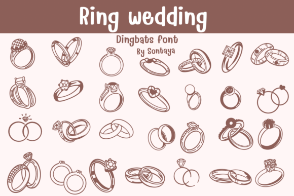 Preview of Ring Wedding dingbat font