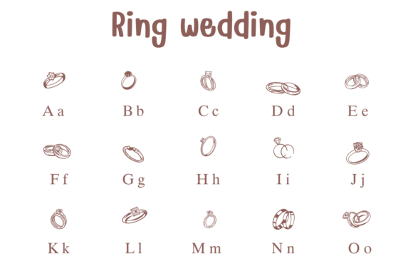 Ring Wedding Font PNG with transparent background - Preview 1