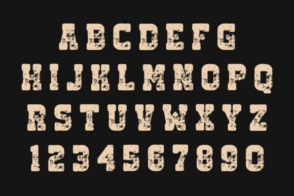 Rought Cowboy Font PNG with transparent background - Preview 3