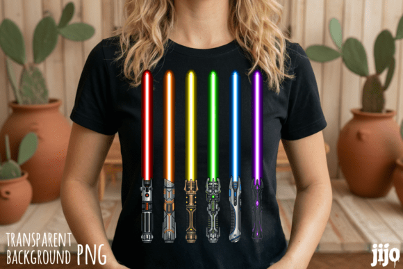 Saber Lightsaber Jedi Scifi PNG Graphic T-shirt Designs By jijopero