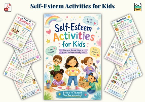 Self-Esteem Activities for Kids Afbeelding KDP-ontwerpen Door KDPLab