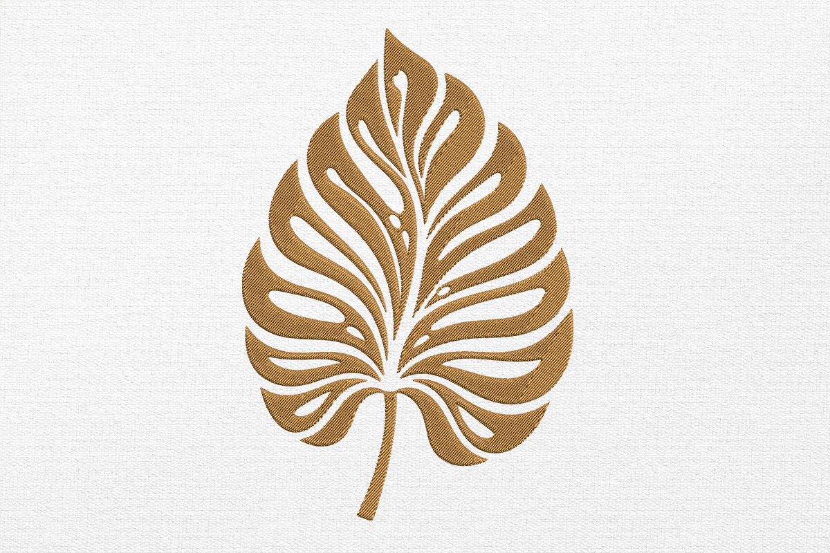 Tropical Leaf Embroidery Design