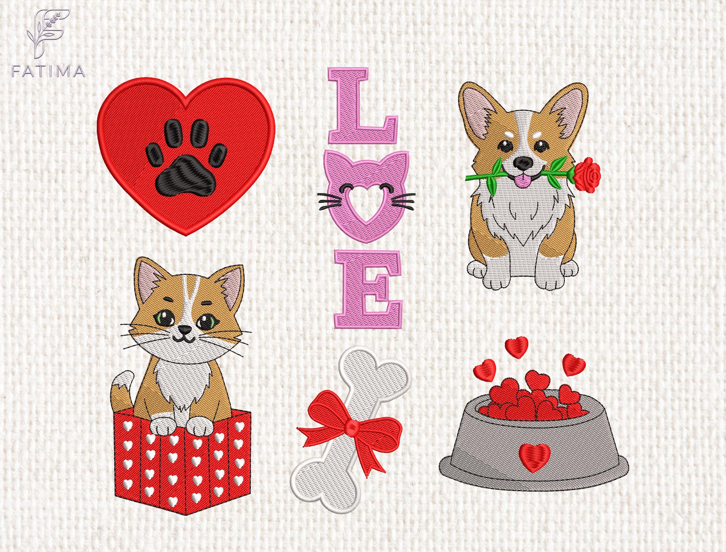 Valentine Patch Embroidery Design Set