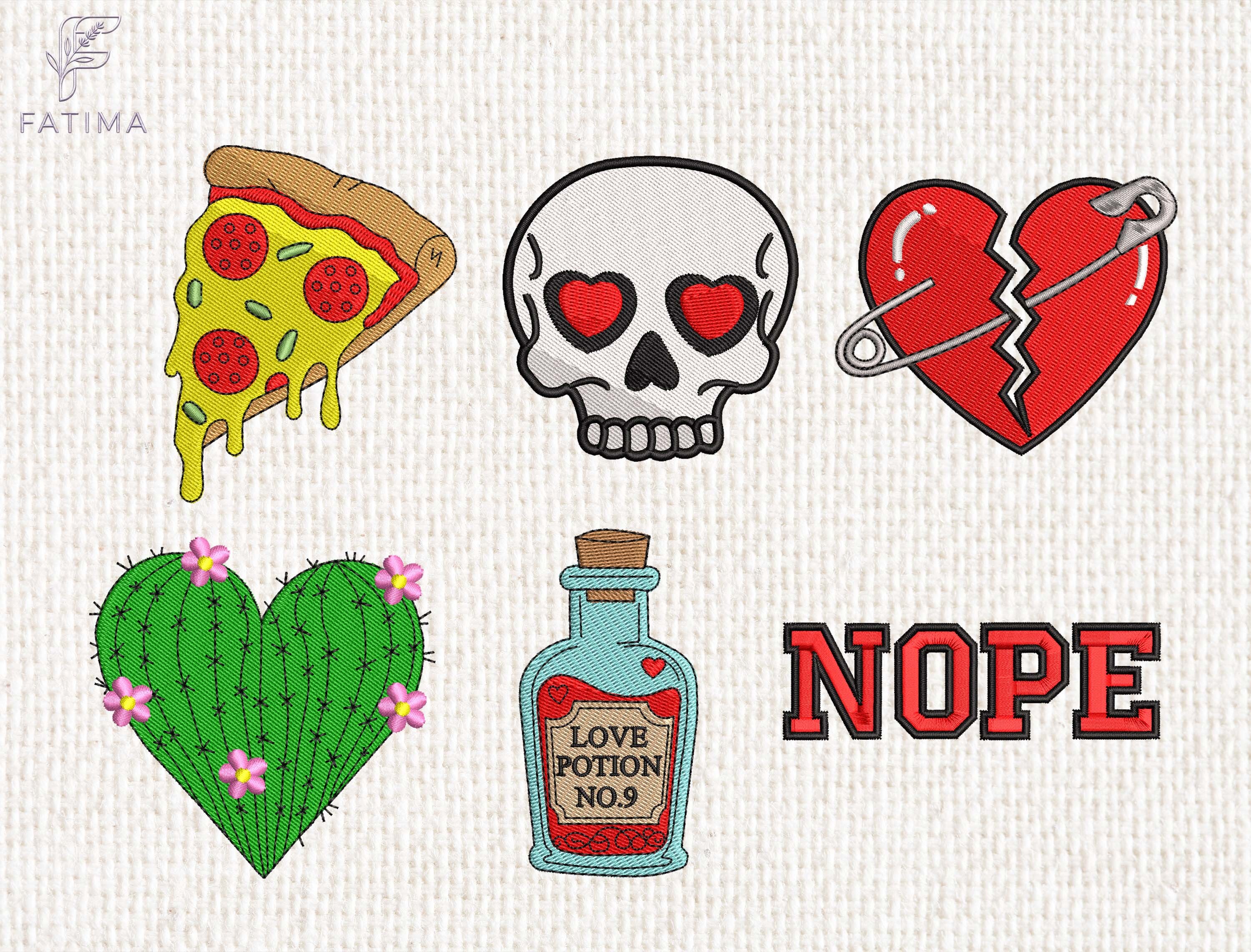 Valentine Patch Embroidery Design Set