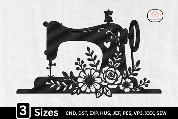 Vintage Floral Sewing Machine