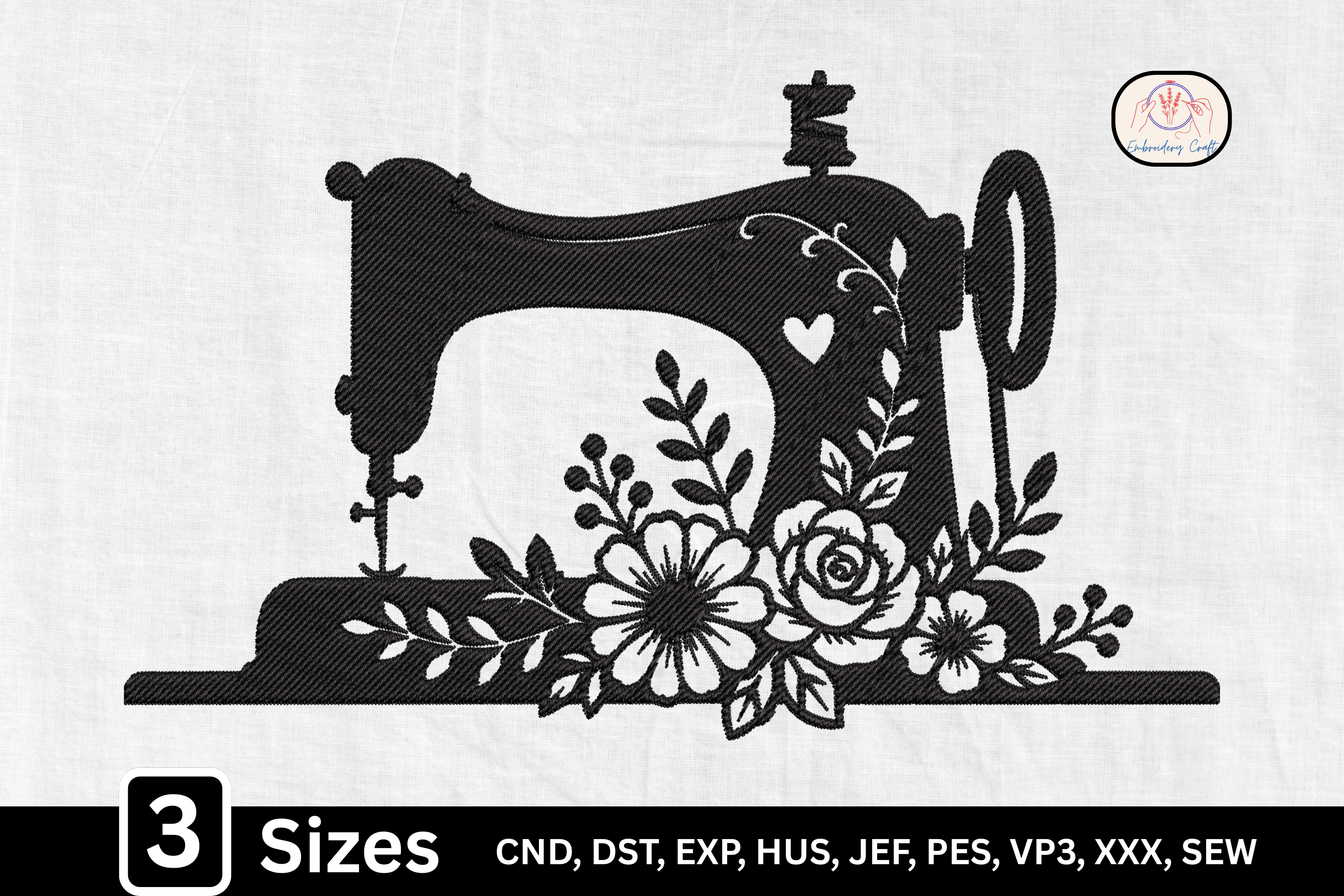 Vintage Floral Sewing Machine
