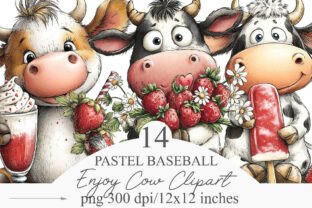 Whimsical Enjoy Cow Clipart Set-1 Graphic by designking · Creative Fabrica