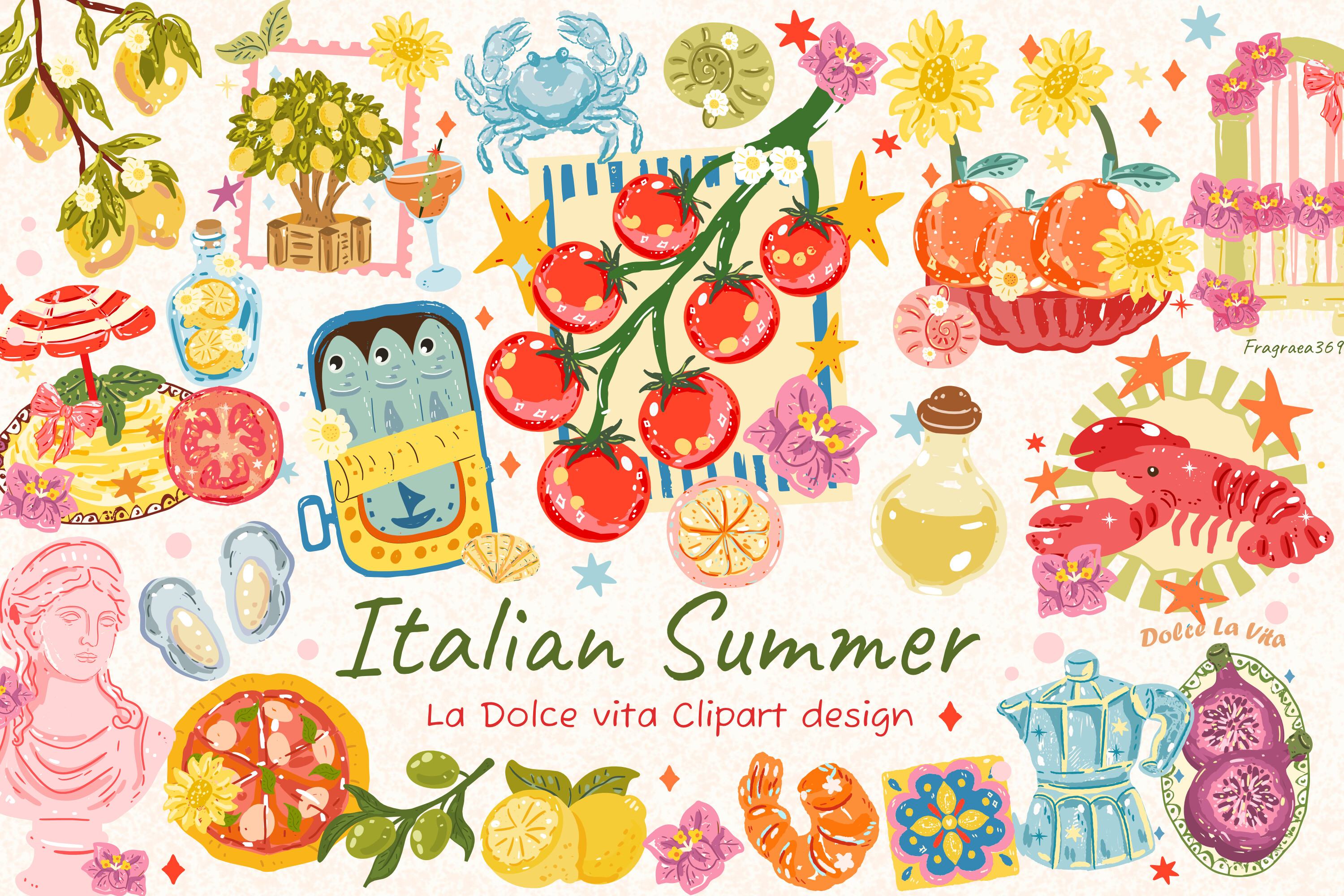 Dolce Vita Clipart, Italian Summer Png Graphic by Aime-art · Creative ...