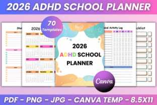 2026 ADHD School Planner Kdp Interior Graphic by DIGITAL PRINT BOX ...