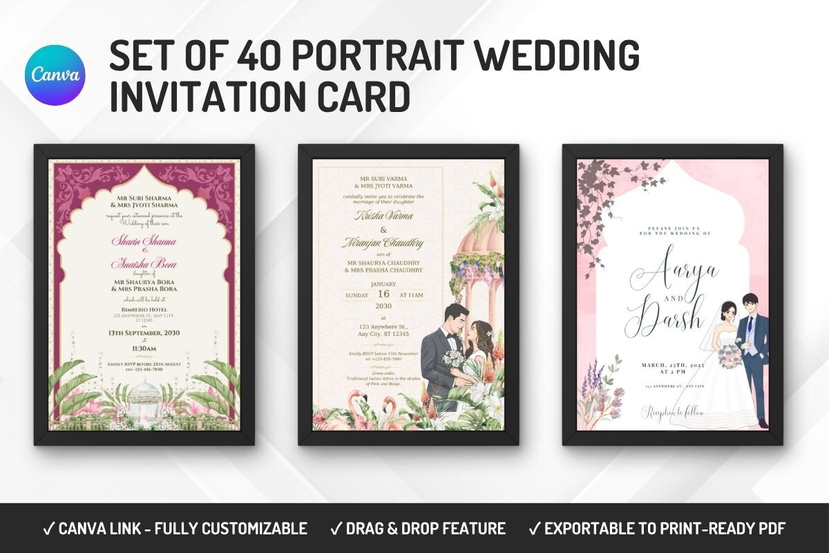 40 Wedding Invitation Canva Template
